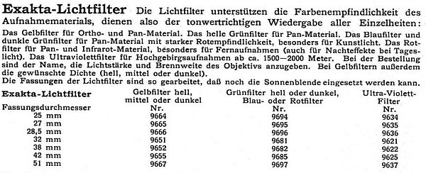 Ihagee-Filter 1939