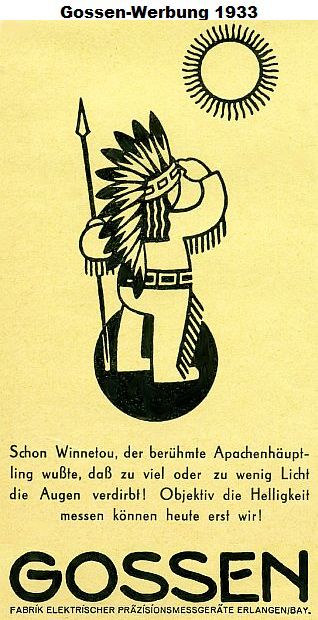 Gossen-Werbung 1933