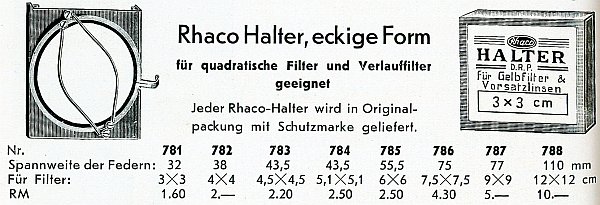 Rhaco-Filterhalter eckig